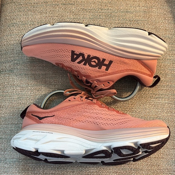 Hoka One One Bondi 8 Maroon Pink Running Walking Gym Shoes Women’s size 7.5 - Picture 7 of 9